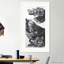 【BLACK FRIDAY限定クーポン】 本田一誠 猫水墨画【夢想】モダンなグレー系インテリアに合うモノクロアート 和室・応接室の壁面装飾に 和風アートパネル ...