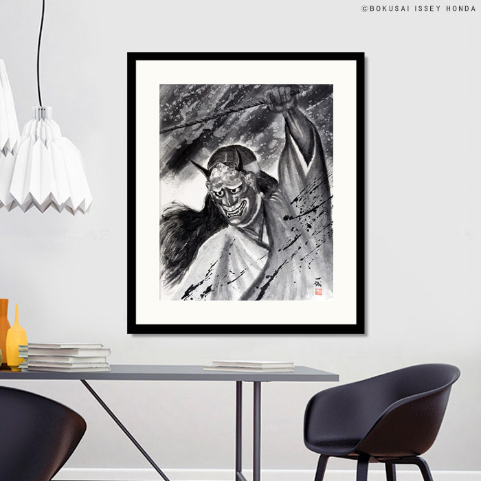 正規激安 見事な墨絵の躍動感 Issey Honda 能楽 絵画 般若 額絵 壁絵 壁掛け 絵 和モダン 白黒 水墨画 インテリアアート レビューで送料無料 Gotofathers Com