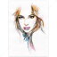   PLEXIGLAS Woman face. Hand painted fashion illustration SIZE mm 1250*1750      ֥饢Ⱦ̥ǥ  ե졼쥹