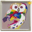 絵画 額入り フクロウ COLORFUL OWL W63xH