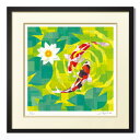 【10/25 限定クーポン】【楽天ランキング1位獲得】絵画 インテリア 壁掛け 額入り 額絵 絵画販売 東京アートラボ 画題【憩い】中睦まじく心身ともに安らげる事を願って。錦鯉 額装済み 完成品 母の日