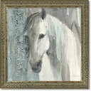 アートパネル 存在感のある大きい絵 白馬 白い馬 ホワイトホース たてがみ 馬の絵画 美しい馬 美術館計画 A.フリストバ ブルガリア「クワイエットandカーム」 SZ大 動物 TVSB