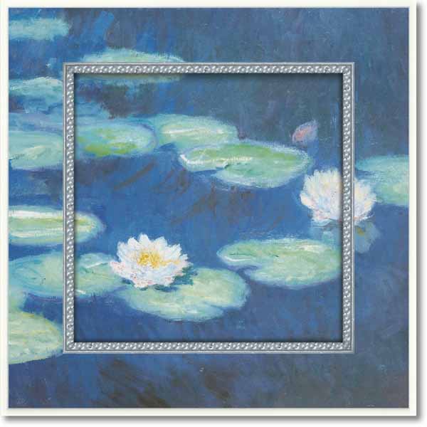 額縁まで1枚の絵 アートパネル 絵画 30cm モネ「睡蓮」 SZ小 花 TVBLのサムネイル