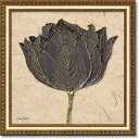 HANAE アートパネル モダンデザイン 花の抽象「ゴールド ブラック チューリップ」D.スティムソン SZ中 花