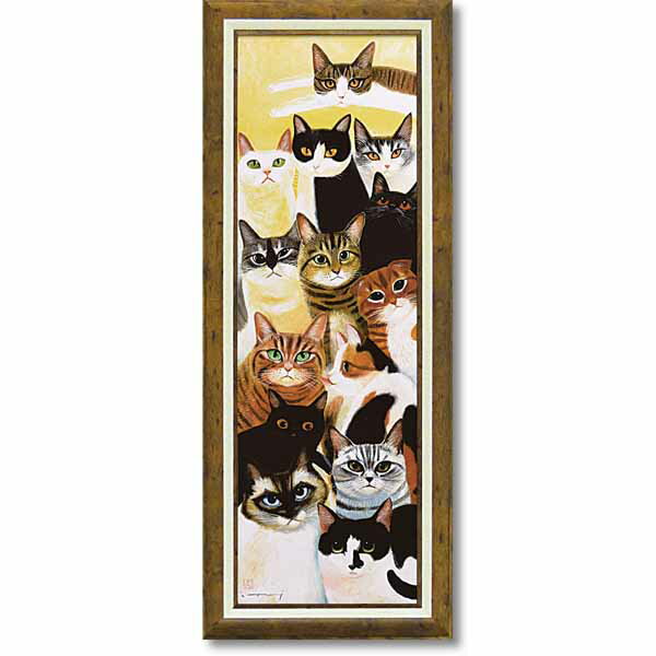 糸井忠晴 アートフレーム「ねこ集会」L 動物 TVYL