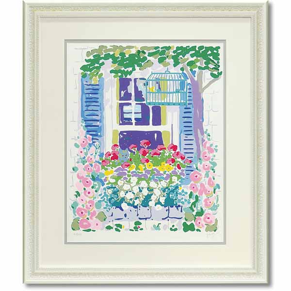 ジョン ボッチ「ウィンドー ボックス」版画シルクスクリーン SZ大 花 TVSB