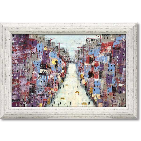 アートパネル イギリスのとある街並み 風景画 リーマッカーシー「ダウンタウン」 SZ大 TVBL
