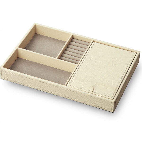 【BLACK FRIDAY限定クーポン】 マルチ レザートレー「Lサイズ ミラー付 ホワイト」