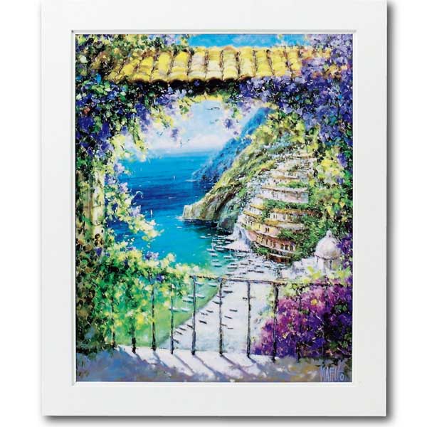 【BLACK FRIDAY限定クーポン】 風景画 海の青 空の青 マルコマヴロヴィッチ「八月のポジターノ Lサイズ..