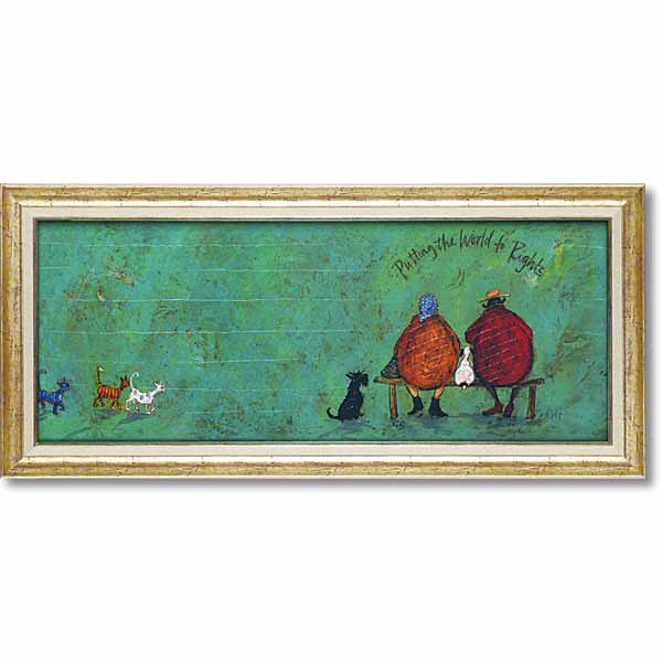 サムトフト ＆z 絵のある明るい毎日を「イヌネコ世界平和評議会」アートパネル 北欧 犬 絵 イラスト SZ大 動物 TVGN