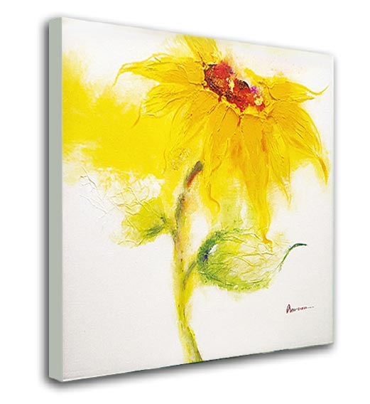 ひまわり 向日葵 の絵 絵画70cmサイズ サンフラワー sunflower【額無し】オイルペイント 黄色 yellow