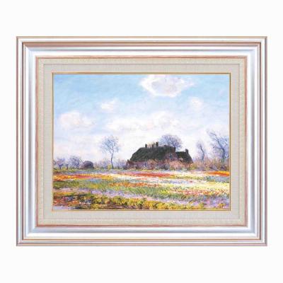 【初めての絵画】光の画家モネ(Claude Monet) 銀の額装 万能の6号サイズ 複製画 洋画 有名な絵画 油絵 お任せ下さい!初めての絵画購入 「モネ 花...