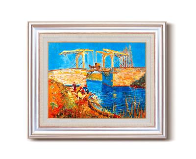 ゴッホ【アルルのはね橋】F6号★シルバー 絵画 絵 名画 複製画 メジャー作品