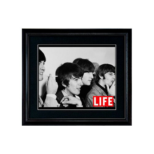 LIFE アートポスター BEATLES フレーム付き ポスター 壁掛け インテリア 写真 アートフレーム アメカジ モノクロ 古い 雑誌 おしゃれ