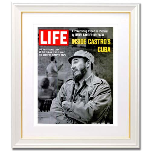 【9月15日 限定クーポン】CASTRO アートフレーム パールホワイト 壁掛け インテリア おしゃれ シンプル 絵 ポスター LIFE カストロ大統領