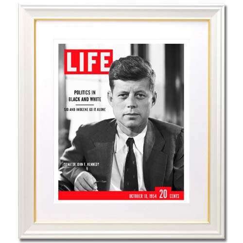 アートフレーム パールホワイト 壁掛け インテリア おしゃれ シンプル 絵 LIFE JFK