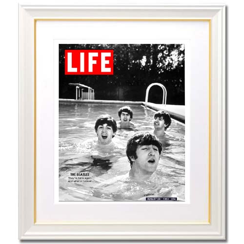 BEATLES アートフレーム パールホワイト 壁掛け インテリア おしゃれ シンプル 絵 ポスター LIFE