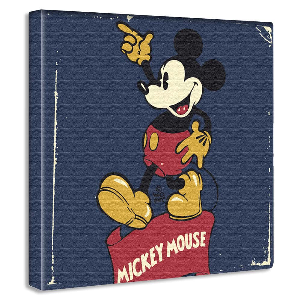レトロ ミッキー ミニー | アートパネル | Disney公式カード入 | 30cmx30cm | 30cmx30cm ディズニー絵画 インテリア壁飾り キッズスペース装飾 子供部屋 誕生日プレゼント 女の子 男の子のサムネイル