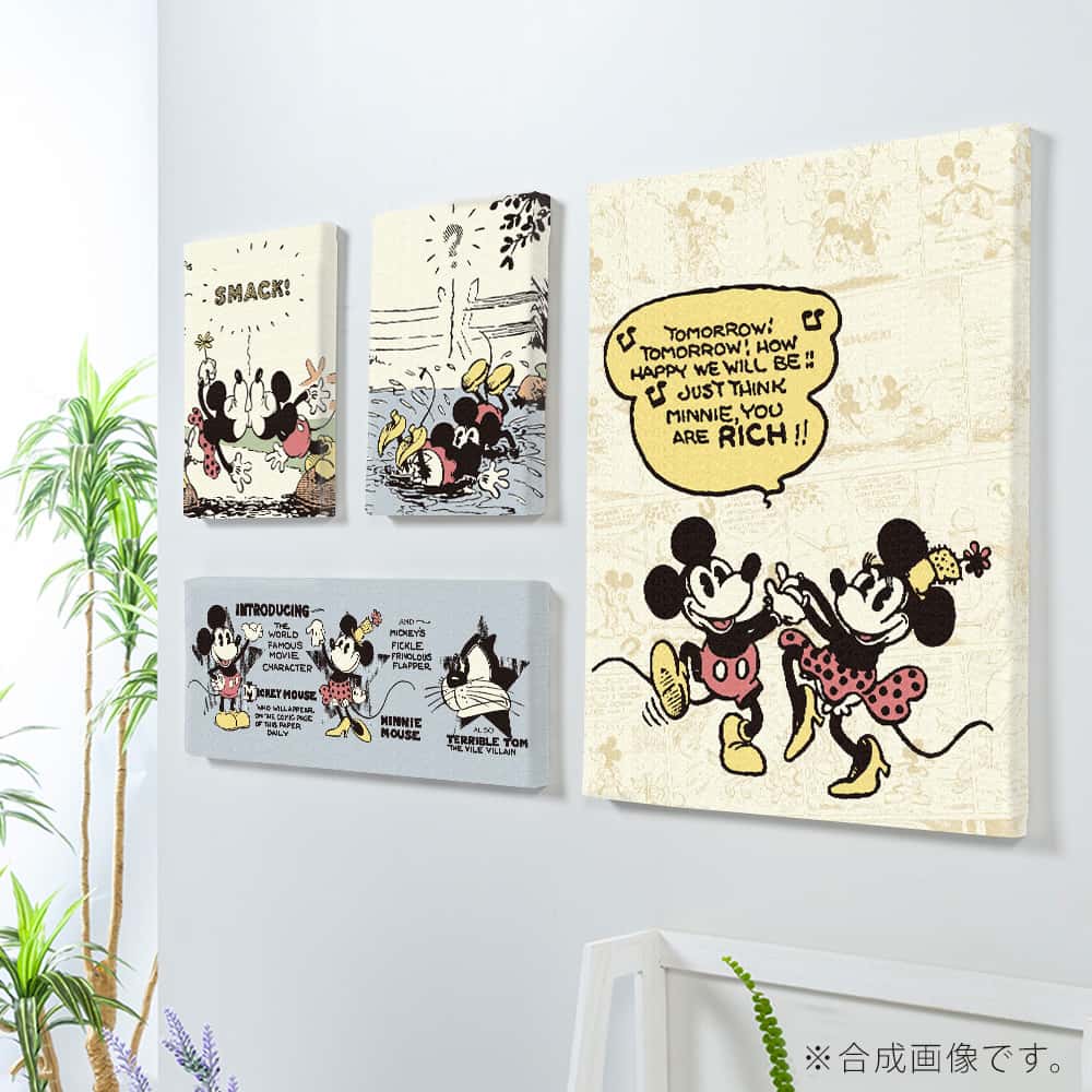 Disney 4枚組 アート パネル Mickey minnie