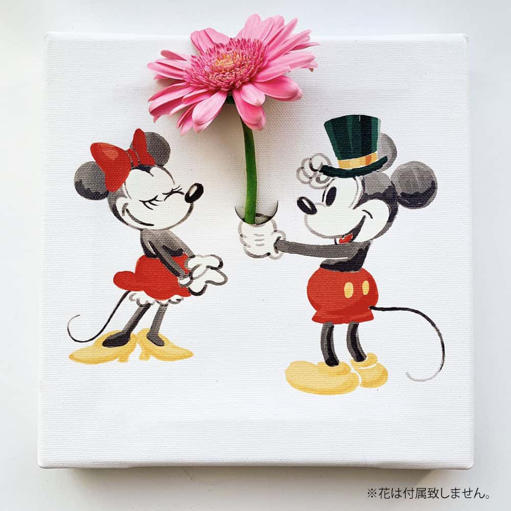 【ラッピング無料】 ミッキーマウス ミニーマウスのIKEBANA 生きてるインテリア 生け花 花瓶付き プレゼント DISNEY キャンバスパネル アートパネル 結婚祝い 結婚記念日 キャンバスパネル おしゃれ ポスター 韓国 感謝 贈り物 母の日 お返しギフト