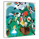 アリス アートパネル | ディズニー公式カード付 | 30cmx30cm ディズニー絵画 インテリア壁飾り カフェ・キッズスペース装飾 子供部屋 誕生日プレゼン...