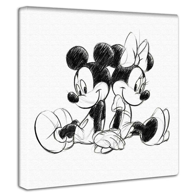 ミッキー ミニー アートパネル | ディズニー公式カード付 | 30cmx30cm ディズニー絵画 インテリア壁飾り カフェ・キッズスペース装飾 子供部屋 誕生日プレゼント 女の子 男の子 仲良しのサムネイル