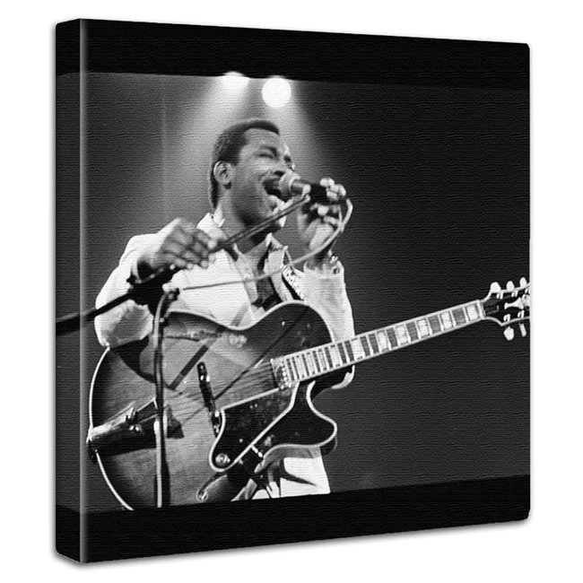 ジョージ・ベンソン【限定コレクション】ロックンロール・スター モノクロ アートパネル 90年代ミュージシャンライブ写真 店舗・ホームデコ向け 音楽レコードジャケット風デザイン