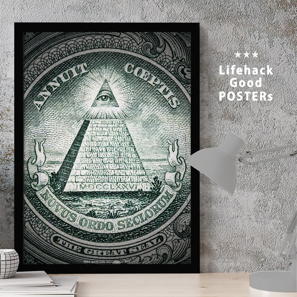 【スーパーSALE限定クーポン】 アートプリントフレーム A3ポスター フレーム付き All seeing EYE 1ドル..