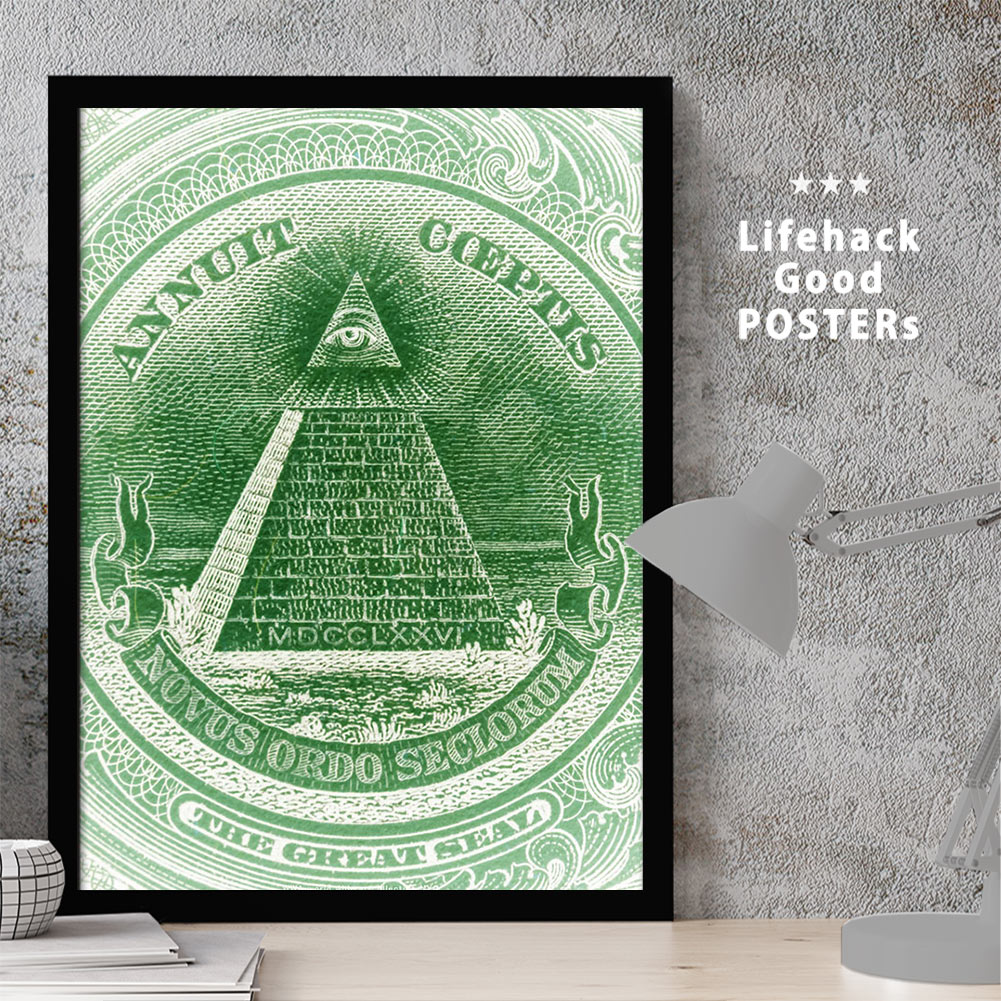 【スーパーSALE限定クーポン】 アートプリントフレーム A3ポスター フレーム付き All seeing EYE 1ドル..