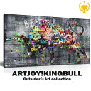 【楽天ランキング1位獲得】アートパネル ARTJOY キングブル King Bull 50cm 100cm 絵画 インテリア 牛 キングヌー 北欧 モダン おしゃれ 絵 アートボード 大型 横長インテリア 牛 壁掛け アート ポップアート カウ cow 壁飾り