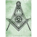 プロ仕様高解像度 アートポスター | Masonic Compass4 | A3サイズ 297x420mm | フリーメイソン エンブレム コンパス