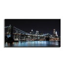 絵画 インテリア USART BROOKLYN BRIDGE W100cm H50cm D4cm ファブリックパネル 横長 絵 橋 夜景 おしゃれ インテリア 壁掛け 新築 壁絵 飾り 装飾 壁 軽量 軽い Print on Canvas