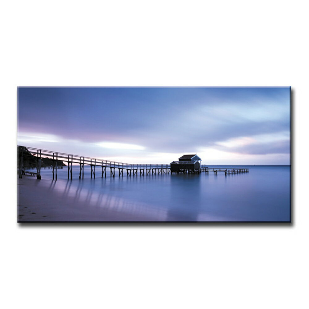 絵画 インテリア アートパネル SUNRISE W100cm H50cm シンプル 横長 絵 朝焼けの美しい風景 壁掛け 新築 装飾 軽量で設置簡単 海岸の景色を描いたアートパネル リラックスした空間を演出のサムネイル