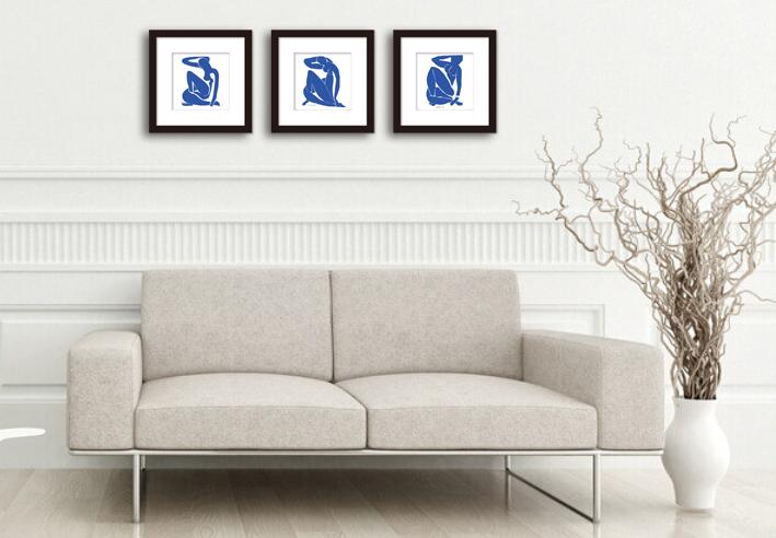 北欧 シンプル ライフスタイル 選べる 額カラー 大きいサイズ 寝室 リビング オフィス 韓国っぽ 壁掛けアート 女性 Art Collection  bleu マティス アンリ 絵 Nu ポスター 売れ筋ランキング Blue 額入り Nude2 韓国 Henri おしゃれ Matisse