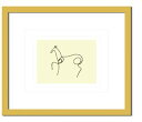 ミニマルデザイン絵画 | ピカソ | フレーム付き | 馬の絵 Pablo Picasso Le cheval | 650×550mm | ジクレー版画 アート...