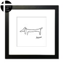 Art Collection パブロ ピカソ 絵 Pablo Picasso Sサイズ Line art Le chien イヌ コンパクトアート 天然木フレーム 小さい 絵画 子犬