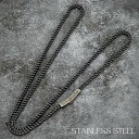 サージカルステンレス製ネックレス ヴィンテージ加工 3mm幅いぶし銀フランコチェーンネックレス 60cm 金属アレルギー対応 酸化カラー メンズネックレス オキ...