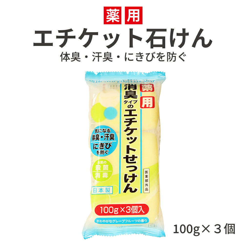 薬用エチケット石けんN100g ×3 / 体臭 汗臭 ニキビケア 皮膚の清浄 殺菌 体臭 家族石けん 加齢臭 ニオイケア