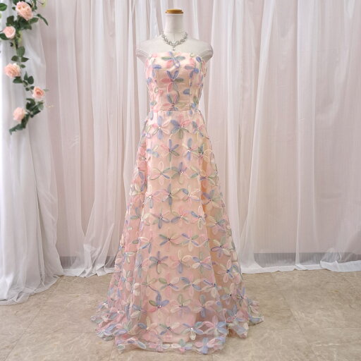 【特別価格】【即納】カラードレス 花柄 二次会花嫁 7号9号11号 パステルカラー ペールオレンジ 大人 フォトウェディング 披露宴 前撮り ロングドレス 背中編み上げ Aライン 24127 cd32346po-t 【特別価格】【即納】カラードレス 花柄 二次会花嫁 7号9号11号 パステルカラー ペールオレンジ 大人 フォトウェディング 披露宴 前撮り ロングドレス 背中編み上げ Aライン 24127 cd32346po-t