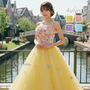 ブラックフライデー★【ポイント20倍中!】カラードレス 演奏会用ドレス ロングドレス ウエディング 7号9号11号13号 Ellis 背中編み上げ 小花 パステ...