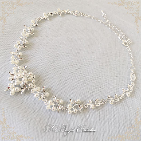 ネックレスとイヤリング シルバー パール ウェディング ブライダル ネックレスセット【メール便発送】 (ns1231)