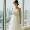【特別価格】【即納】ウエディングドレス エンパイア 5号7号 オフホワイト 花嫁 結婚式 人気のエンパイアライン パールとふんわりソフトチュール 背中編上げだからマタニティの方にも安心 ロングドレス 二次会 妊婦 外国 海外挙式 51385-0/8896