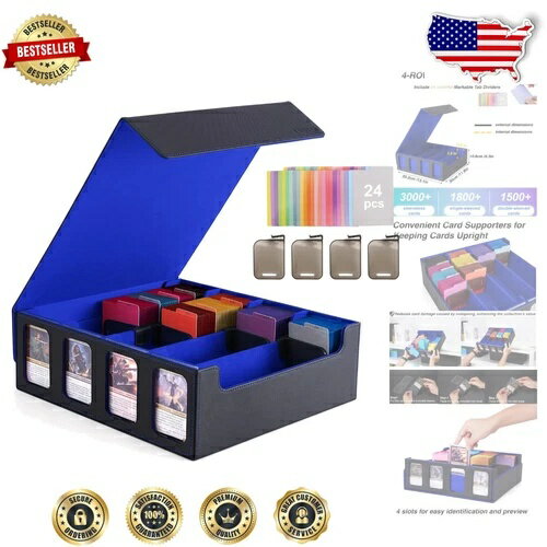 コレクター向けのディスプレイウィンドウと防塵設計を備えたプレミアムカード収納ボックス