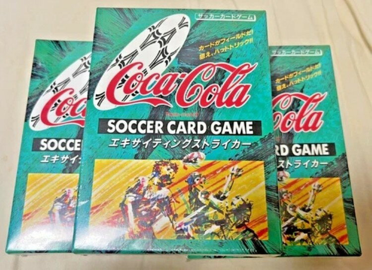 コカコーラ サッカーカードゲーム セントラルホビー 日本製 1994年 3箱 未開封