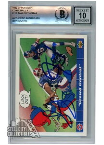 サーマン・トーマス・ローレンス・テイラー 1992 アッパーデッキ コミックボール 4 オートカード #110 BAS10
