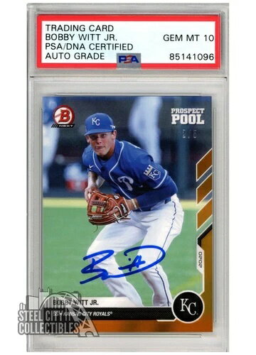 ボビー・ウィット・ジュニア 2020 ボウマン ネクストプロスペクト オレンジ オートグラフカード #PP1 /5 PSA/DNA 10