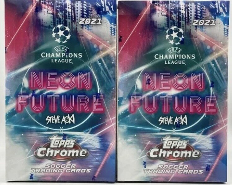 2021 Topps Chrome UEFA x Steve Aoki Neon Future シールド ホビーボックス 2個セット