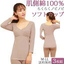 汗取りインナー カップ付き 長袖 インナー ブラトップ ナイトブラ 肌側 綿100% レディース 長袖tシャツ セット 3枚 ノンワイヤー 大きいサイズ ll ...