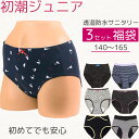 サニタリーショーツ ジュニア 羽根つき ポケット付き 夜用 生理用ショーツ 綿 生理用パンツ かわいい 消臭 防水布付きショーツ 3枚 セット 福袋 2025[...