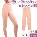 伸びる ペチコート パンツ ロング 綿混 スパッツ 9分丈 ペチパンツ コットン 汗取りインナー レギンス レディース セット 2枚 大きいサイズ ll L M あったかインナー 冬 暖かい ももひき かわいい 防寒 スカート 冷え おしり 春 夏 涼しい 吸汗 日本製 petticoat Pants